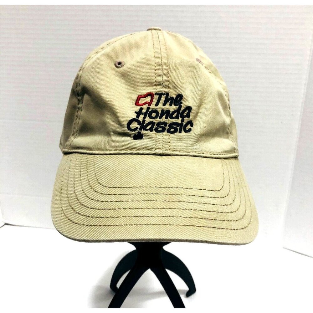 The Honda Classic Golf Cap Hat Adjustable Beige Embroidered Triangle Sport‎